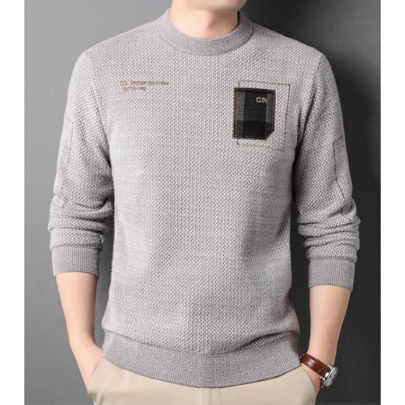 Herrenbekleidung Gentleman's Fashion Herren Plüschpullover Winter Neuer warmer Strickpullover Herren Unterhemd M von Joom DACH