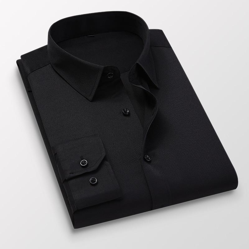 Herrenhemden mit langen Ärmeln, der Trend der neuen Herren-Freizeithemden, koreanisches Slim-Shirt L schwarz von Joom DACH