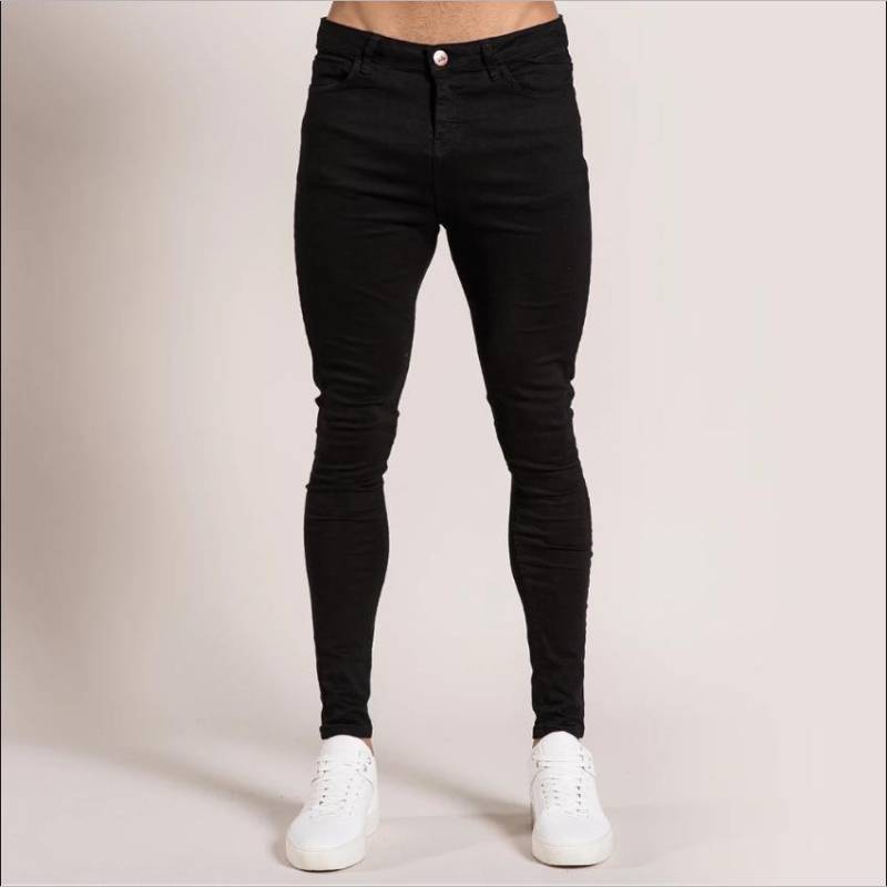 Herrenhose Retro Washed Zipper Stretch Jeans Lässige Slim Fit Hose Herren Bleistifthose Übergröße Denim Skinny Jeans für Männer M schwarz von Joom DACH