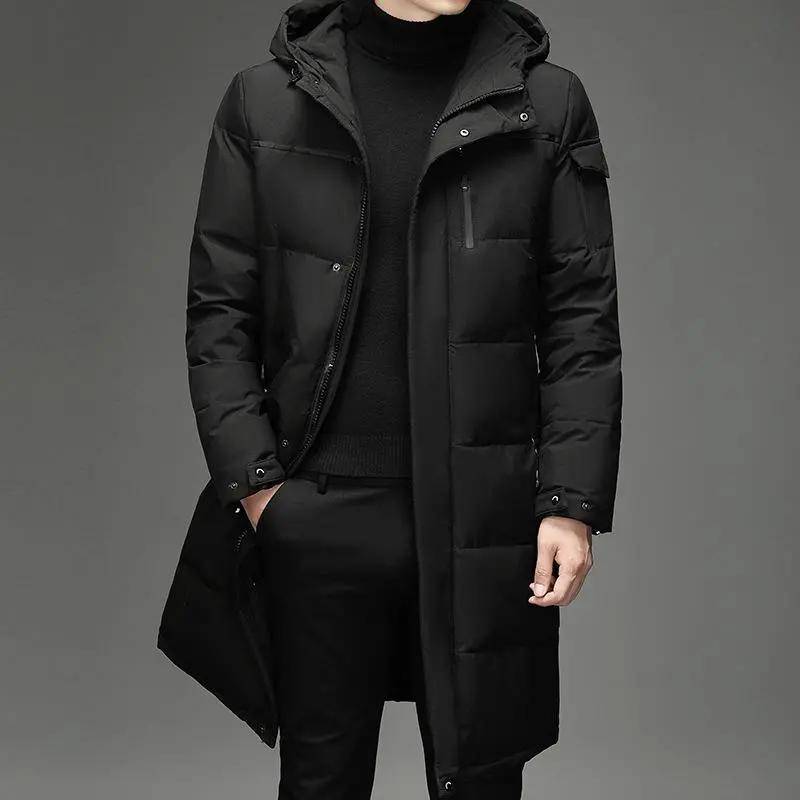 Herrenmode Daunenjacken mit Kapuze Herren Winter Dicke warme wasserdichte Parka Mantel Daunenjacken Langer Parka 5XL XXXXXL schwarz von Joom DACH