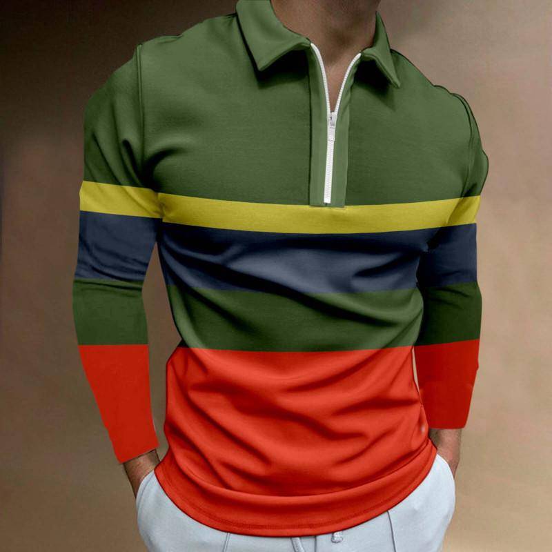 Herrenmode Frühling Herbst Polyester Poloshirt 3D Digitaldruck Casual Golf Poloshirt Tops 3XL von Joom DACH