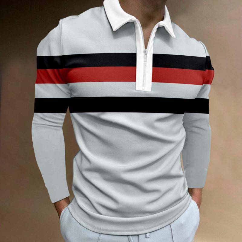 Herrenmode Frühling Herbst Polyester Poloshirt 3D Digitaldruck Casual Golf Poloshirt Tops 3XL von Joom DACH