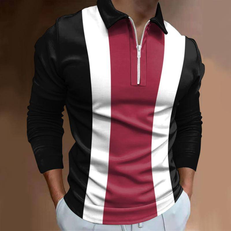 Herrenmode Frühling Herbst Polyester Poloshirt 3D Digitaldruck Casual Golf Poloshirt Tops 5XL von Joom DACH