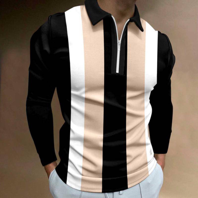 Herrenmode Frühling Herbst Polyester Poloshirt 3D Digitaldruck Casual Golf Poloshirt Tops 5XL von Joom DACH