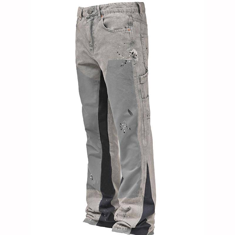 Herrenmode Jeans Mode Arbeitskleidung Elastisch Patchwork Denim Lagenlook Schlaghosen XS grau Herrenmode Jeans Mode Arbeitskleidung Elastisch Patchwork Denim Lagenlook Schlaghosen XS grau von Joom DACH