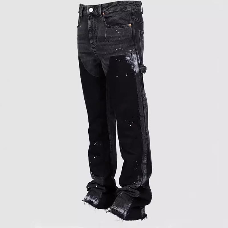 Herrenmode Jeans Mode Arbeitskleidung Elastisch Patchwork Denim Lagenlook Schlaghosen XS dunkelgrau Herrenmode Jeans Mode Arbeitskleidung Elastisch Patchwork Denim Lagenlook Schlaghosen XS dunkelgrau von Joom DACH