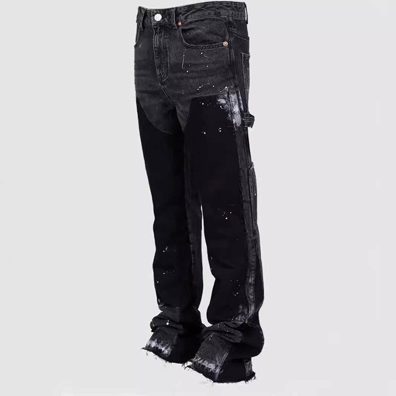 Herrenmode Jeans Mode Arbeitskleidung Elastisch Patchwork Denim Lagenlook Schlaghosen XS dunkelgrau Herrenmode Jeans Mode Arbeitskleidung Elastisch Patchwork Denim Lagenlook Schlaghosen XS dunkelgrau von Joom DACH