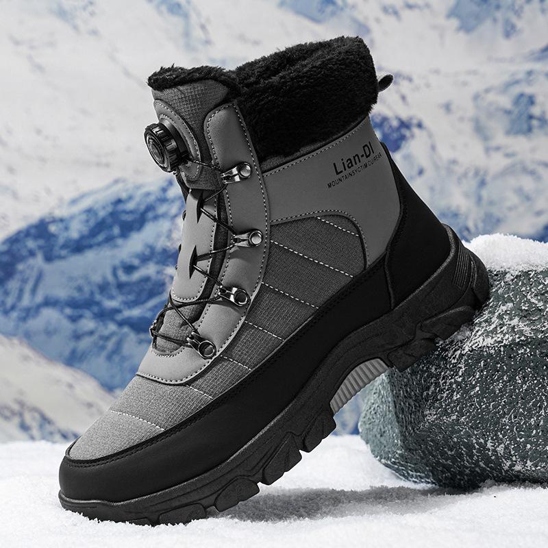 Herrenmode Outdoor Wasserdichte Stiefel Sportschuhe Schneestiefel Wanderschuhe Herren Winter Warme Stiefel 42 grau von Joom DACH
