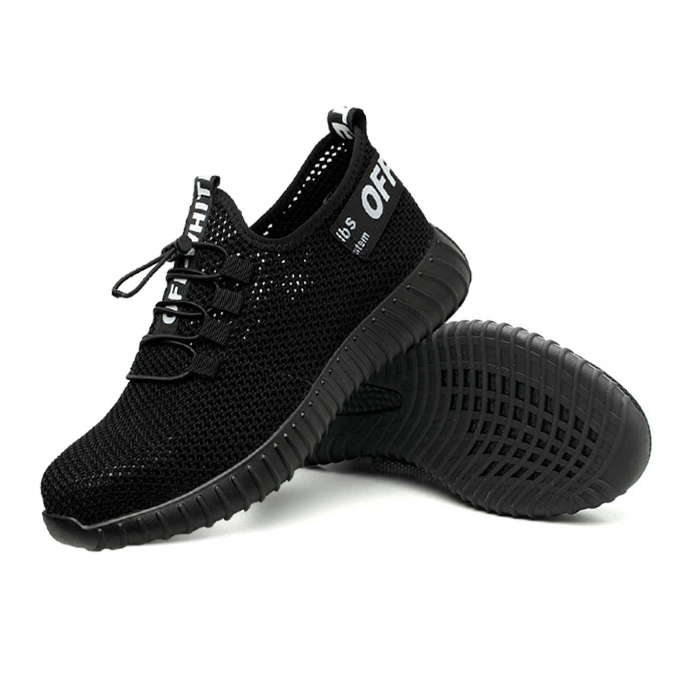 Herrenmode Stahlkappenschuhe Kevlarfaser Sicherheitsschuhe Atmungsaktive Anti-Smashing Anti-Piercing-Arbeitsschuhe für Männer 39 schwarz von Joom DACH