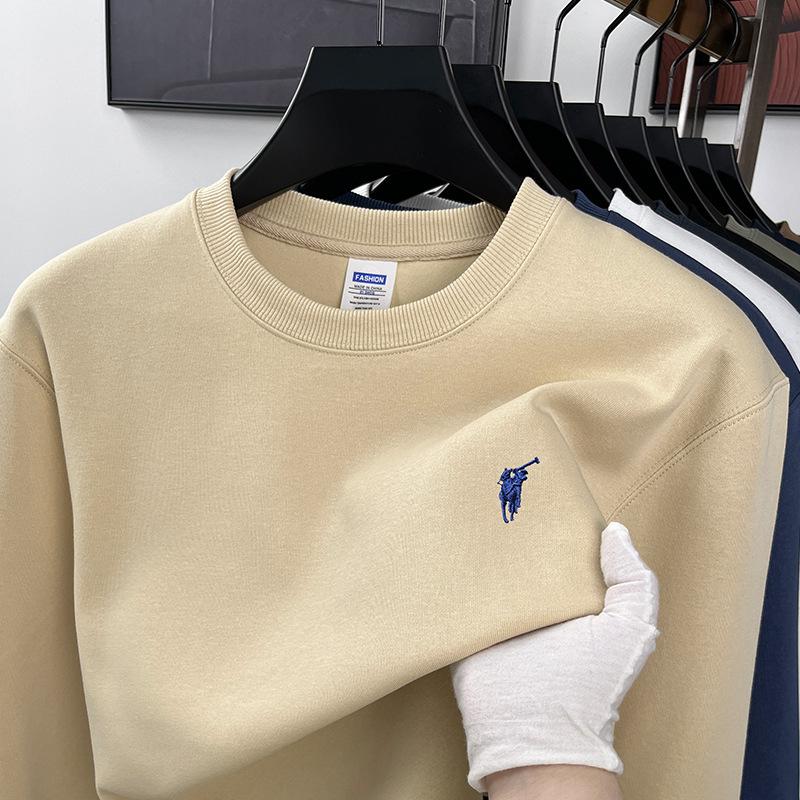 Herrenpullover Frühling und Herbst Lässig Vielseitig Langarm T-Shirt Herren Baumwollkleidung XXL apricot von Joom DACH