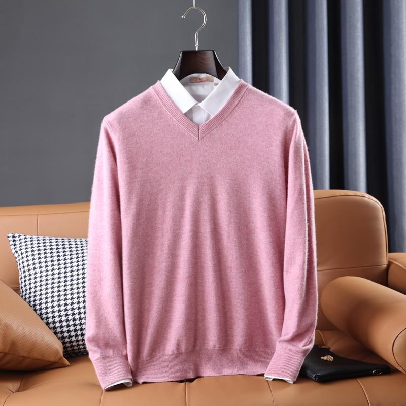 Herrenpullover aus 100 % Wolle, Winterstrickpullover, Herbstpullover, Herren-Kaschmirpullover, Strickoberteil mit langen Ärmeln 3XL rosa Herrenpullover aus 100 % Wolle, Winterstrickpullover, Herbstpullover, Herren-Kaschmirpullover, Strickoberteil mit langen Ärmeln 3XL rosa von Joom DACH