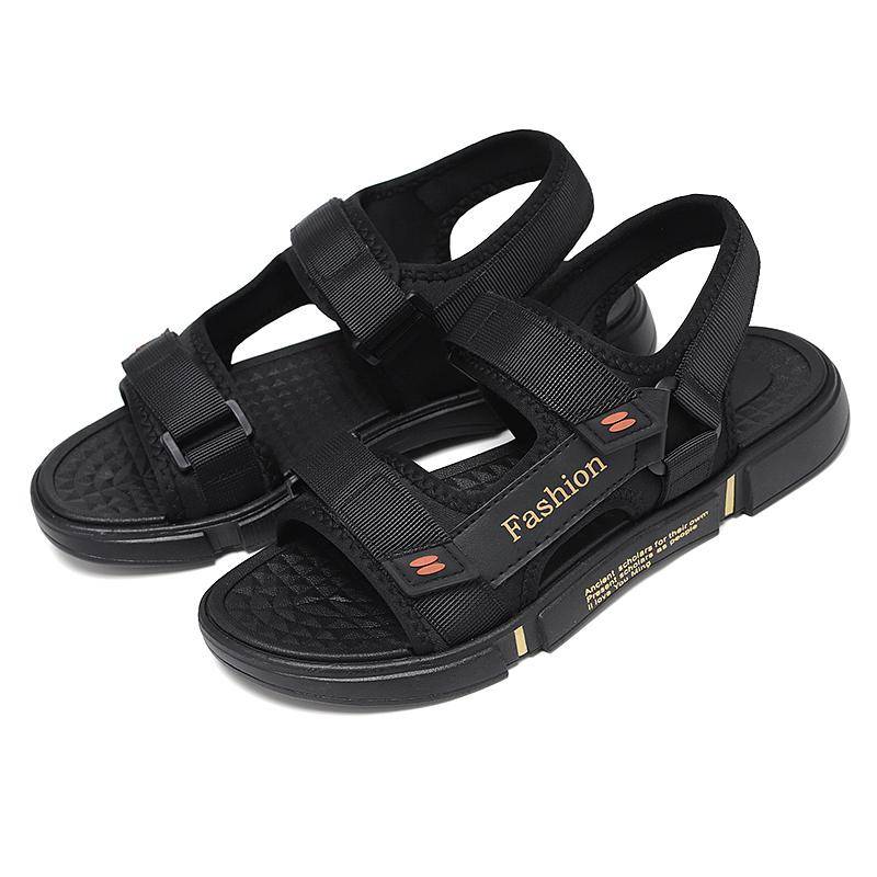Herrensandalen, modische, bequeme Hausschuhe, Flip-Flops für Herren, Kinder, lässige Sandalen, Damensandalen 42 schwarz/gold von Joom DACH