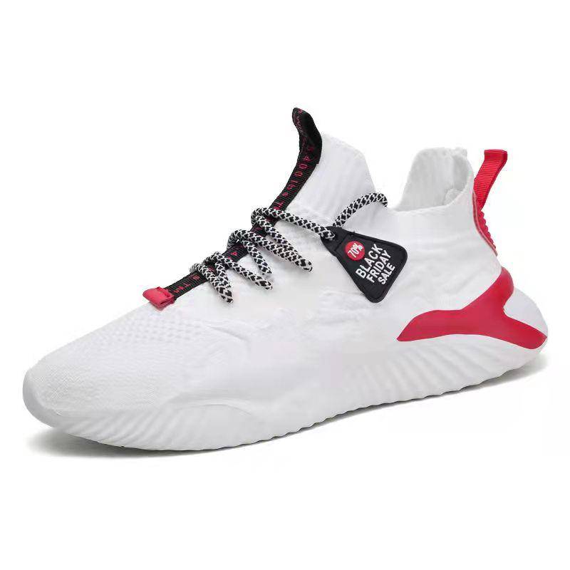 Herrenschuhe Herbst Mesh fliegende gewebte Schuhe dünne atmungsaktive Mesh-Schuhe Herren Freizeitsport Trend Laufen Fitnessschuhe 39 weiß von Joom DACH