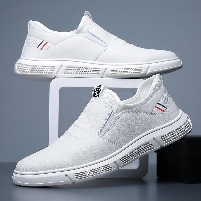 Herrenschuhe Herbst und Winter Neue Herren Business Casual Lederschuhe Koreanische Version Weiche Sohle Weiche Oberfläche Slip-on Sport Casual Schuhe 42 weiß von Joom DACH
