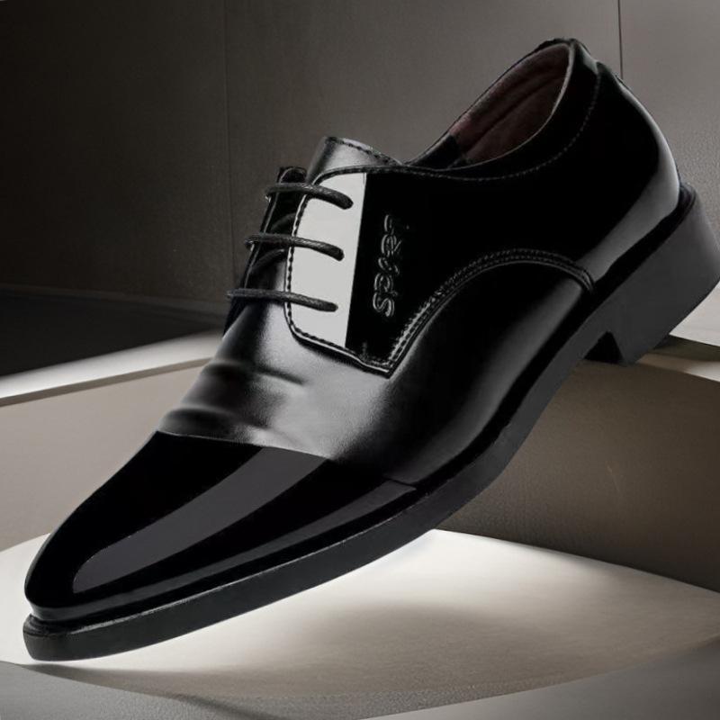 Herrenschuhe Leder Freizeitschuh Schwarz Spitz Glänzend Business Formelle Schuhe Übergröße 38-48 Herren Elegant Party Kleidschuh Zapatillas 41 schwarz von Joom DACH