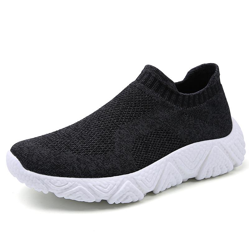 Herrenschuhe Slipper Übergröße Zuhause Leichter Sneaker Vier Jahreszeiten Herren Popcorn Fly-Knit Socken Schuhe Trendschuhe 46 schwarz von Joom DACH