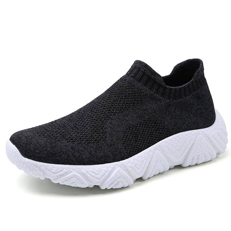 Herrenschuhe Slipper Übergröße Zuhause Leichter Sneaker Vier Jahreszeiten Herren Popcorn Fly-Knit Socken Schuhe Trendschuhe 46 schwarz von Joom DACH