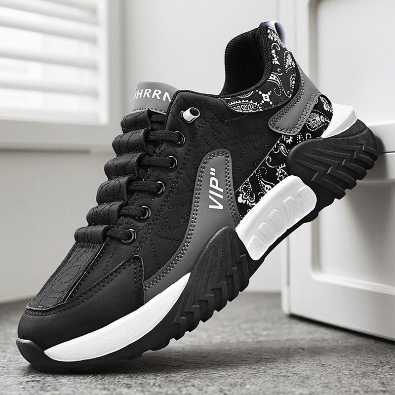 Herrenschuhe Sneaker Herren Freizeitschuhe Luxuriös Atmungsaktiv Herren Walking Schuhe Trend für Herren Laufschuhe Herrenschuhe Hip Hop Streetwear 43 schwarz von Joom DACH