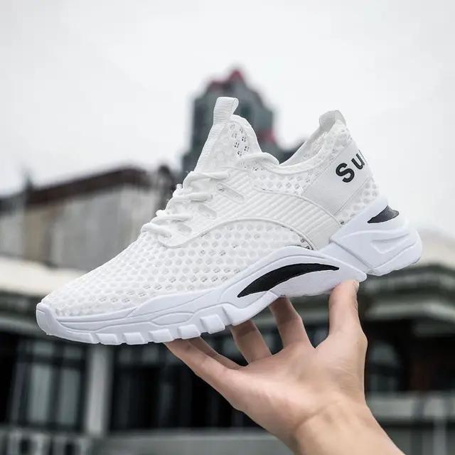 Herrenschuhe Sommer Atmungsaktives Deodorant Dünnes Mesh Hohl Großes Mesh Freizeit Mesh Schuhe Herren Laufsneaker mit weicher Sohle 44 von Joom DACH