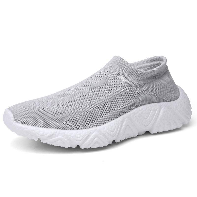 Herrenschuhe Übergröße Sommer Neu Leichtgewicht Weiche Sohle Herren Sneaker Fliegendes Gewebe Atmungsaktiv Socken Freizeitschuhe für Herren 45 von Joom DACH