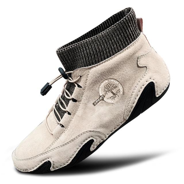 Herrenschuhe aus Leder Neue Freizeitschuhe Herren Slipper Wasserdicht Leicht Handgefertigt High-Top-Sneakers Stiefel Rutschfest Große Größe 48 41 von Joom DACH