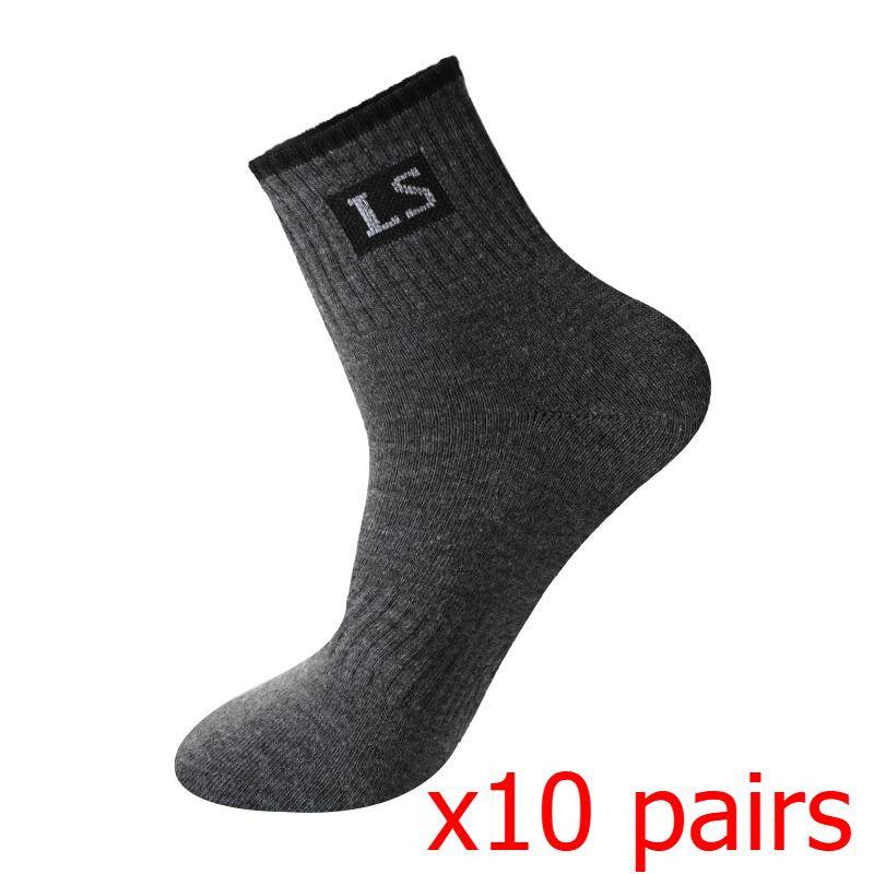 Herrensocken Frühling und Herbst Tragbare Schweißabsorbierende Atmungsaktive Socken Herren Mittelwaden-Socken Mittellange Lässige Sportsocken 10 pairs dunkelgrau von Joom DACH