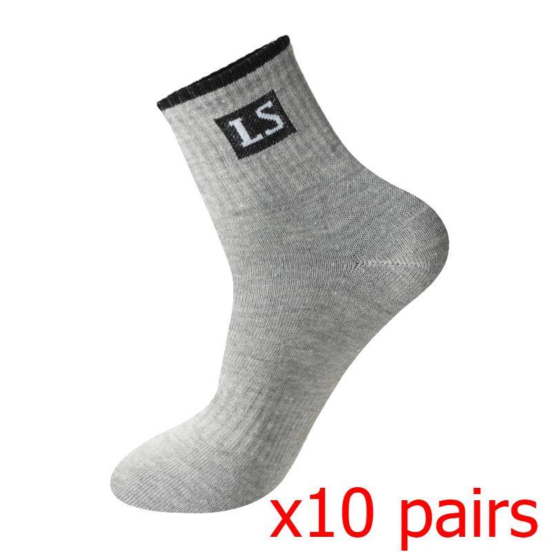 Herrensocken Frühling und Herbst Tragbare Schweißabsorbierende Atmungsaktive Socken Herren Mittelwaden-Socken Mittellange Lässige Sportsocken 10 pairs grau von Joom DACH
