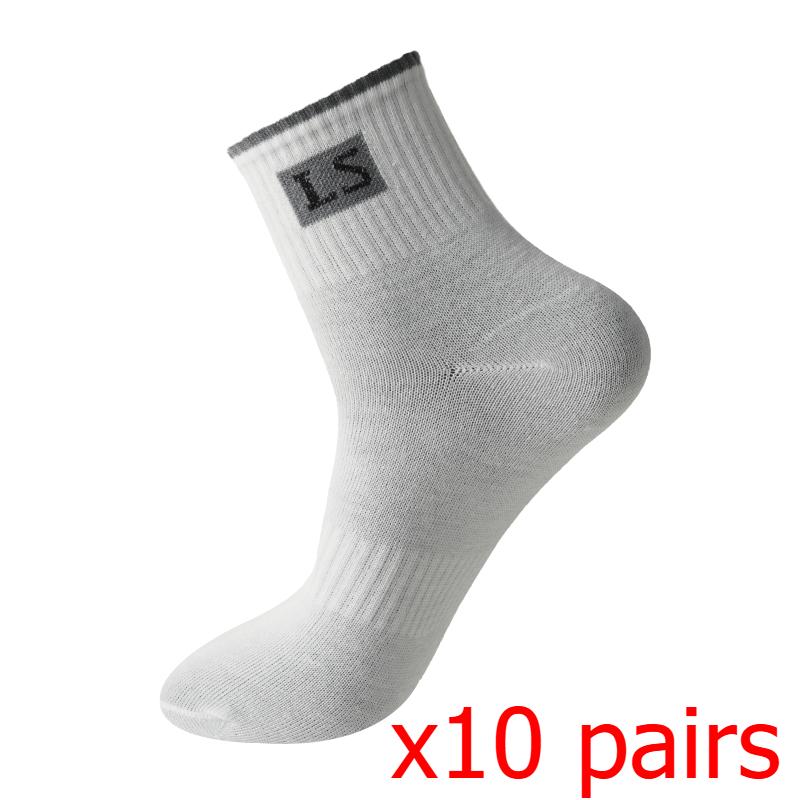 Herrensocken Frühling und Herbst Tragbare Schweißabsorbierende Atmungsaktive Socken Herren Mittelwaden-Socken Mittellange Lässige Sportsocken 10 pairs weiß von Joom DACH
