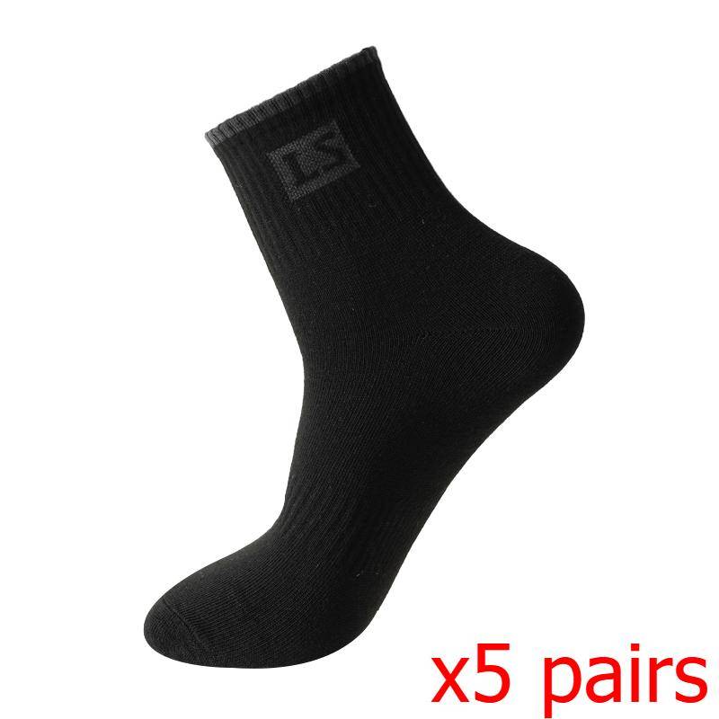 Herrensocken Frühling und Herbst Tragbare Schweißabsorbierende Atmungsaktive Socken Herren Mittelwaden-Socken Mittellange Lässige Sportsocken 5 pairs schwarz von Joom DACH