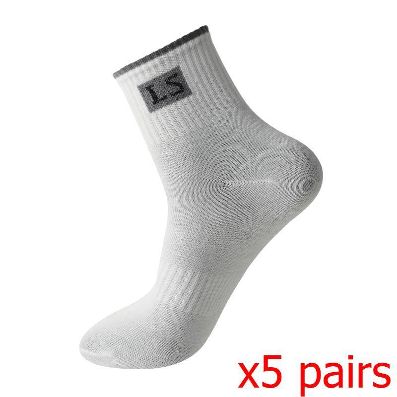 Herrensocken Frühling und Herbst Tragbare Schweißabsorbierende Atmungsaktive Socken Herren Mittelwaden-Socken Mittellange Lässige Sportsocken 5 pairs weiß von Joom DACH