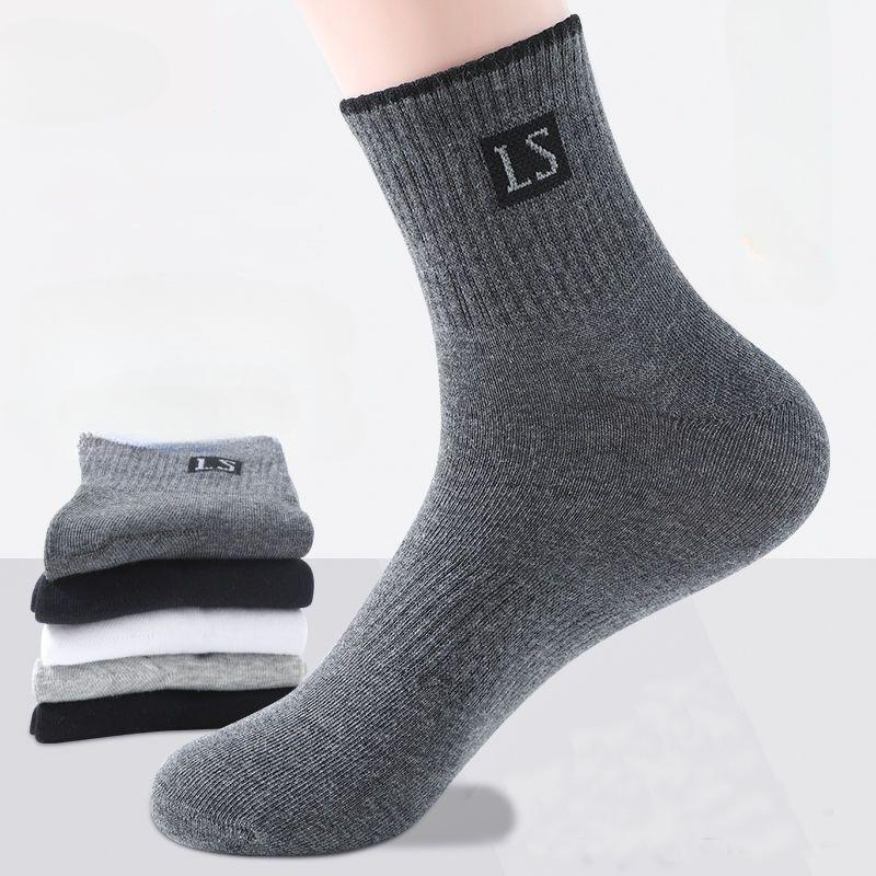 Herrensocken Frühling und Herbst Tragbare Schweißabsorbierende Atmungsaktive Socken Herren Mittelwaden-Socken Mittellange Lässige Sportsocken One size dunkelgrau von Joom DACH