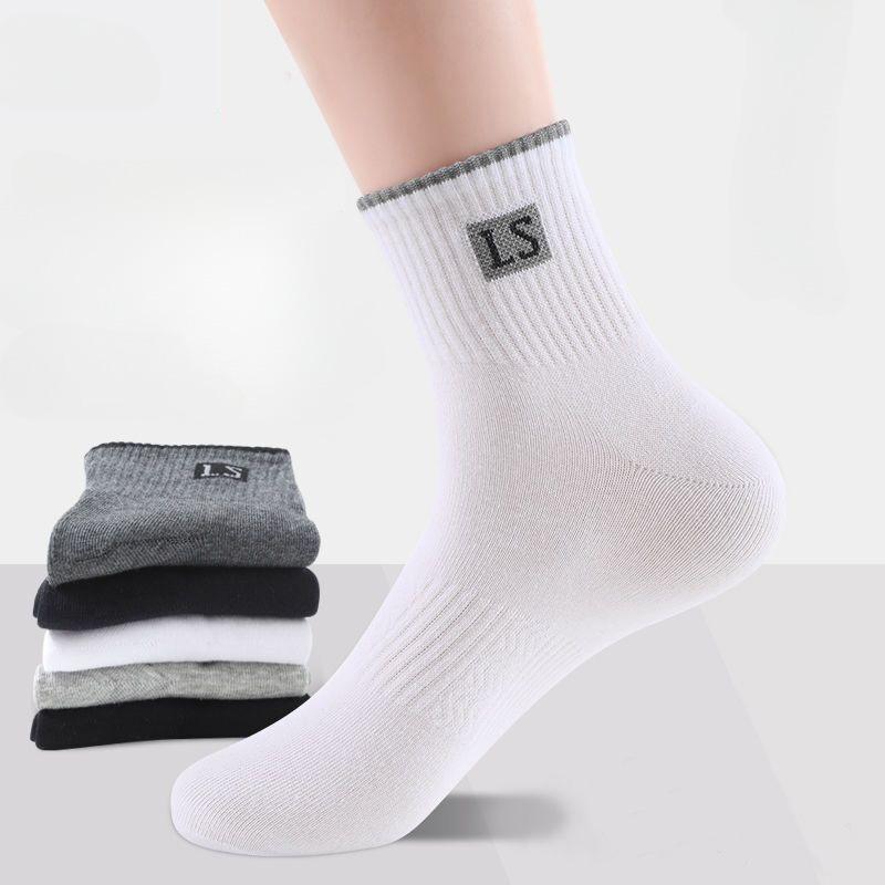 Herrensocken Frühling und Herbst Tragbare Schweißabsorbierende Atmungsaktive Socken Herren Mittelwaden-Socken Mittellange Lässige Sportsocken One size weiß von Joom DACH