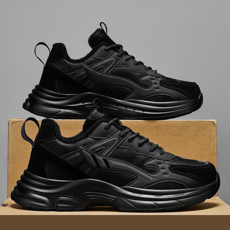 Herrenstiefel Neue Winterhausschuhe Warme Herrenschuhe Wasserdicht Rutschfest Plüsch-Sneaker Männliche Tennisschuhe Stiefel Herren-Sneaker Winter 48 von Joom DACH