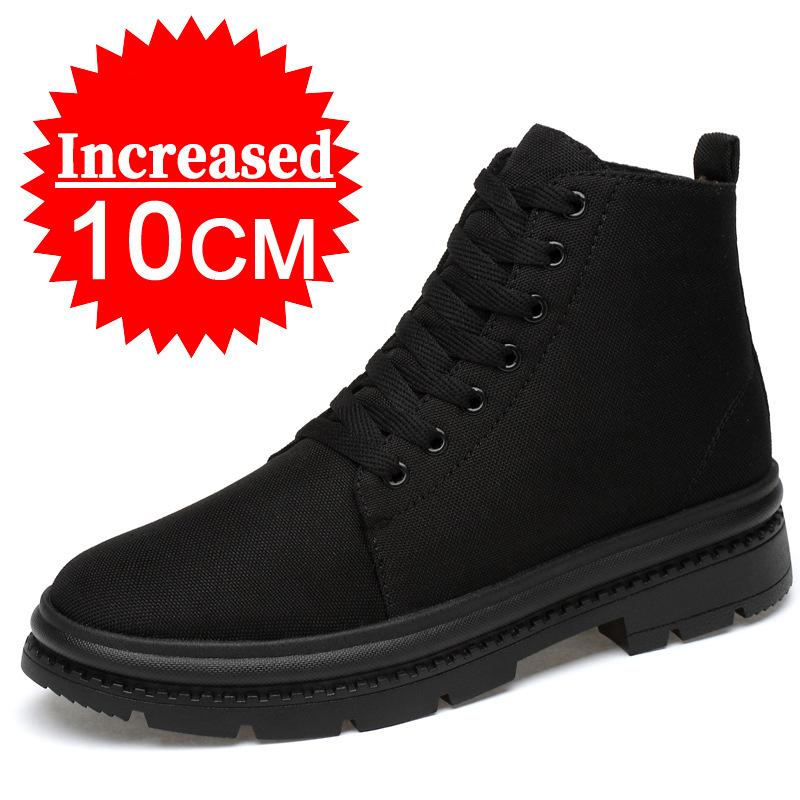 Herrenstiefel mit Erhöhung, verstecktem Absatz, Canvas-Schuhe mit Erhöhung für Herren, versteckter Absatz, Einlegesohle um 10 cm bis 8 cm erhöht, Sportschuhe mit Erhöhung 42 von Joom DACH