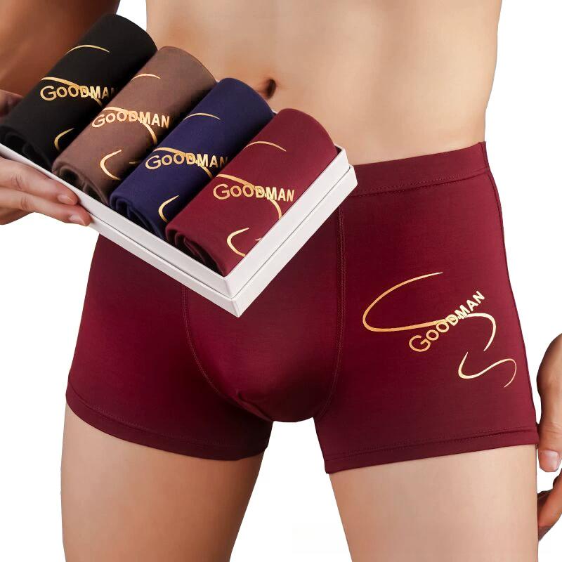 Herrenunterwäsche 4 Teile/los Große Größe Flache Ecke Hosen Quadratische Ecke Hosen Bequem und Elastisch für Junge Männer 4XL von Joom DACH