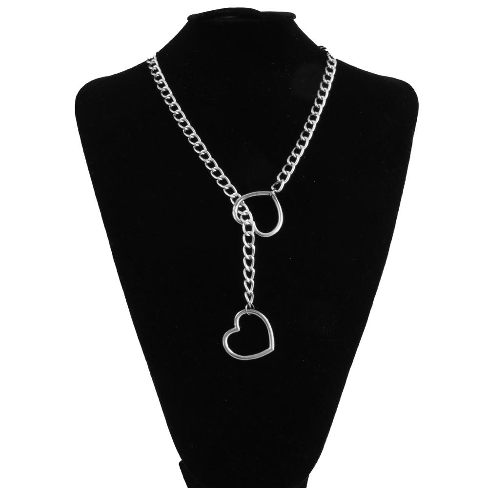 Herz Slip Kette Halskette für Frauen Punk Rock lange Kette Halsband Halskette Geschenke verstellbar Gothic Schmuck 28in von Joom DACH