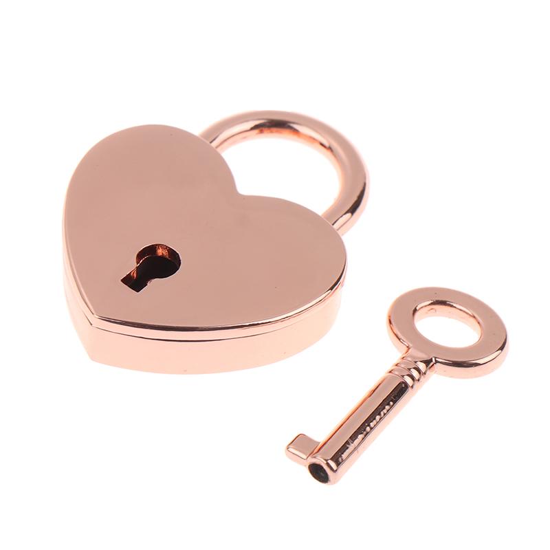 Herzförmiges Vorhängeschloss, Gepäck-Hardware-Schlösser mit Schloss für Schmuckschatulle, Tagebuch, Buch rose gold von Joom DACH