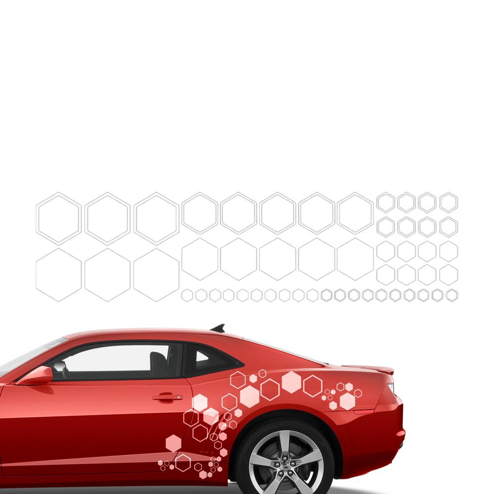 Sechseck Autoaufkleber Türseite Klebeaufkleber Sechseck Geometrisches Muster Aufkleber Stilvoller Auto Seitenkörperaufkleber Modisch weiß von Joom DACH