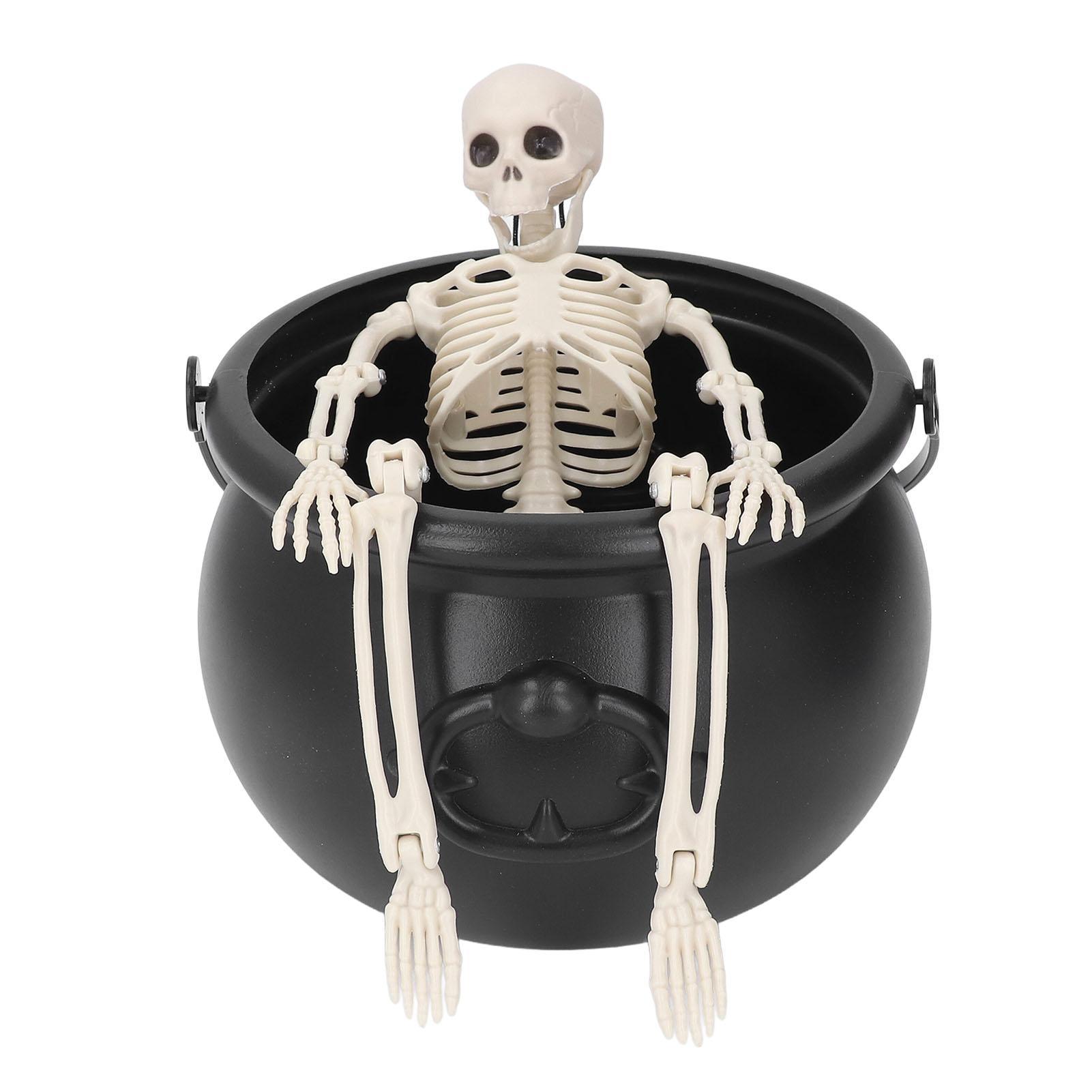 Hexenkessel mit Skelett und LED-Nebelmacher, gruselige Atmosphäre, Weihnachtsdekoration für drinnen und draußen EU Plug von Joom DACH