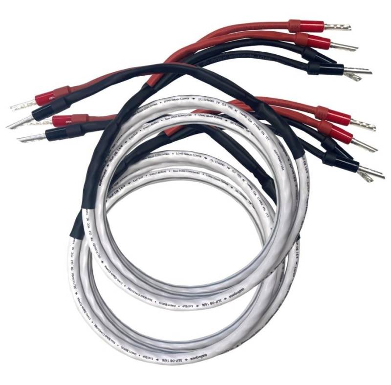 Hi-Fi Lautsprecherkabel-Set für Bi-Wiring-Verbindungen – AudioQuest SLiP-DB 16/4 Länge: 2 x 2,0 m, Akustische Qualität weiß von Joom DACH