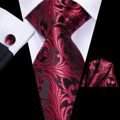 Hi-Tie Herren-Krawatten-Set aus Seide, gestreift, Paisleymuster, solide Krawatte, Einstecktuch, Manschettenknöpfe N-3348 von Joom DACH