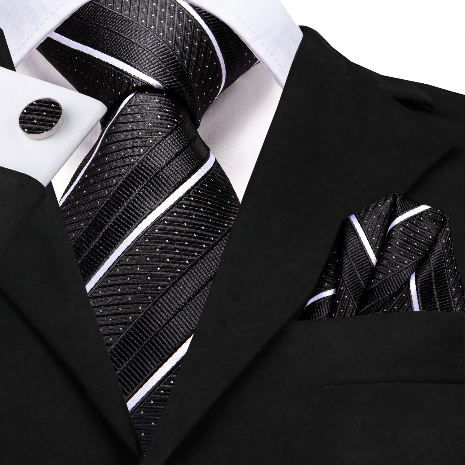 Hi-Tie-Krawatten für Herren, Seidenkrawatten-Sets, Einstecktuch, Manschettenknöpfe, Hochzeit, formelle Business-Party, Herren-Krawatten-Sets 3415 von Joom DACH