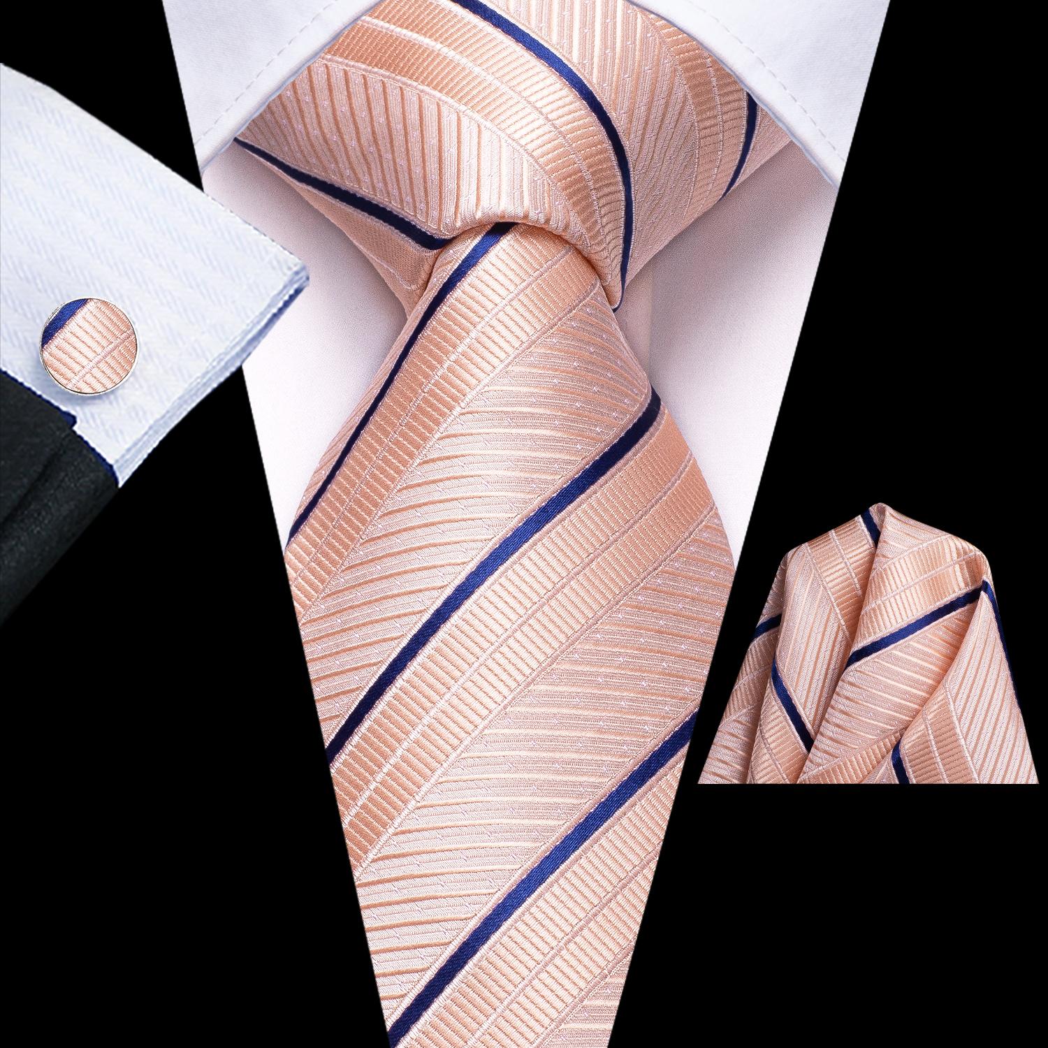 Hi-Tie-Krawatten für Herren, Seidenkrawatten-Sets, Einstecktuch, Manschettenknöpfe, Hochzeit, formelle Business-Party, Herren-Krawatten-Sets 3424 von Joom DACH