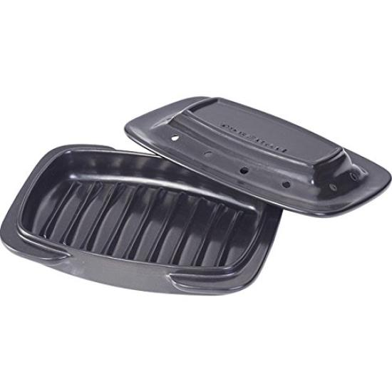 Higashikare Keramik Grill Keramik Grill Bräter Wellentyp Einzeln Flauschig Hitzebeständig Gegrillter Fisch Infrarot Hergestellt in Japan Bräter F-201W 1/2 Artikel, schwarz von Joom DACH
