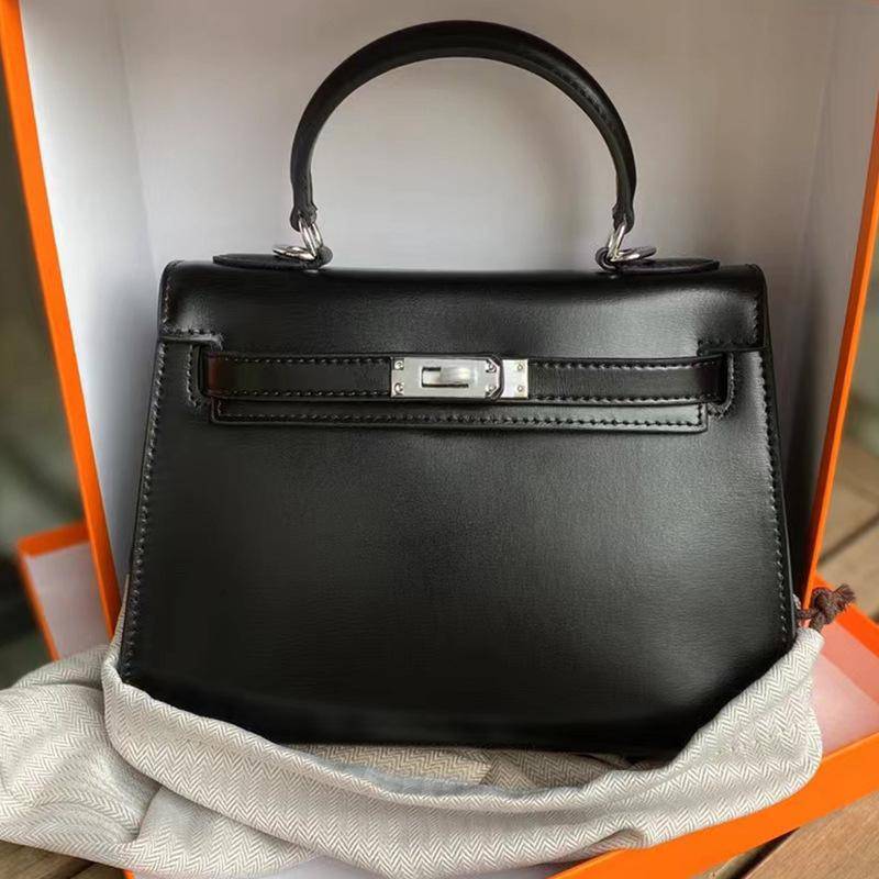 High-End-Box Leder Minin Tasche der zweiten Generation Neue Leder Umhängetasche Mode Umhängetasche für Frauen 22x7x15cm schwarz von Joom DACH