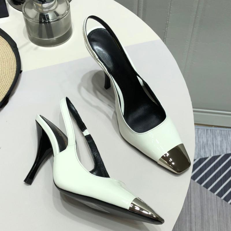 High Heels Stilettoabsatz Sommer Neu Elegant Metallische Eckige Zehenkappe Sandalen Für Damen Schuhe 36 von Joom DACH