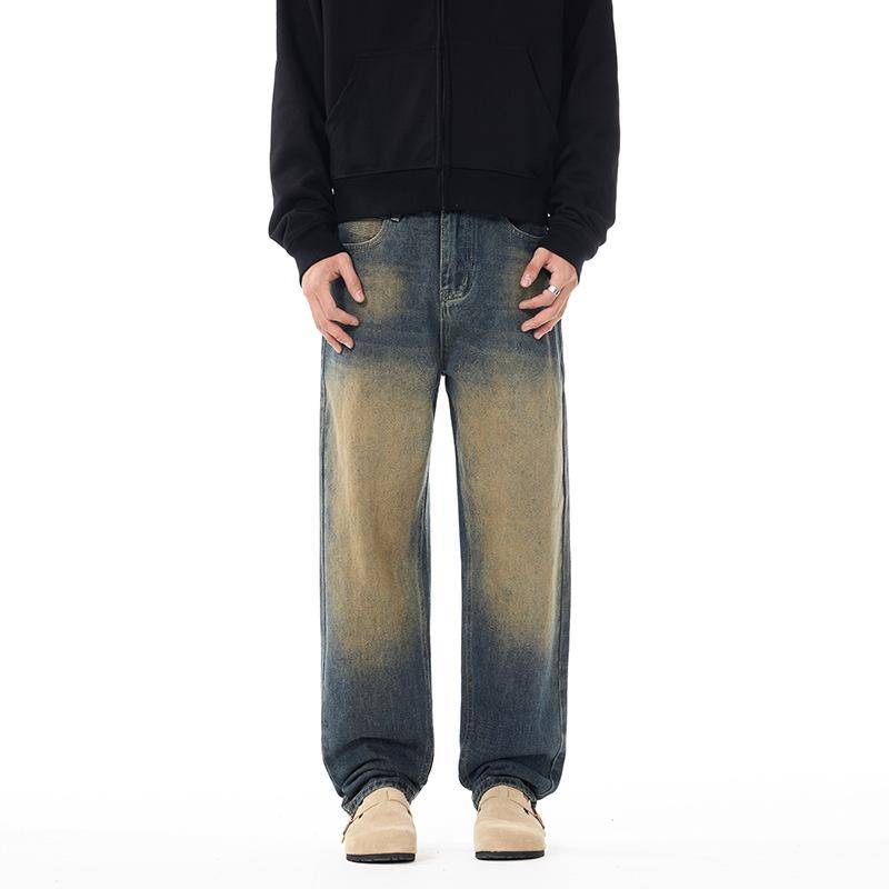 High Street Alte Jeans Herren Locker Gerade Große Größe Gewaschene Hose 40 von Joom DACH