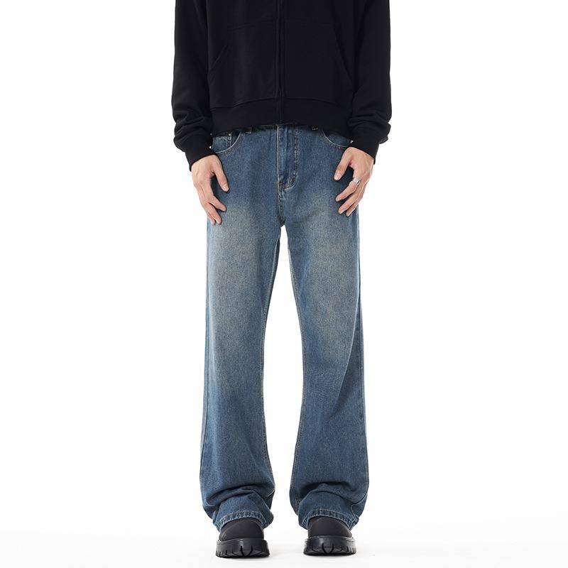 High Street Micro Flare Jeans Herren Frühling und Herbst Locker Lässige Schlaghosen XXL blau von Joom DACH