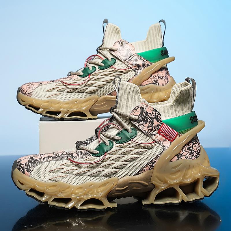 High Street Schuhe Herren Bequeme Blade Sneakers Stoßdämpfung High-Top-Socken Sportschuhe Markendesign Wanderschuhe Herrenschuhe 46 von Joom DACH