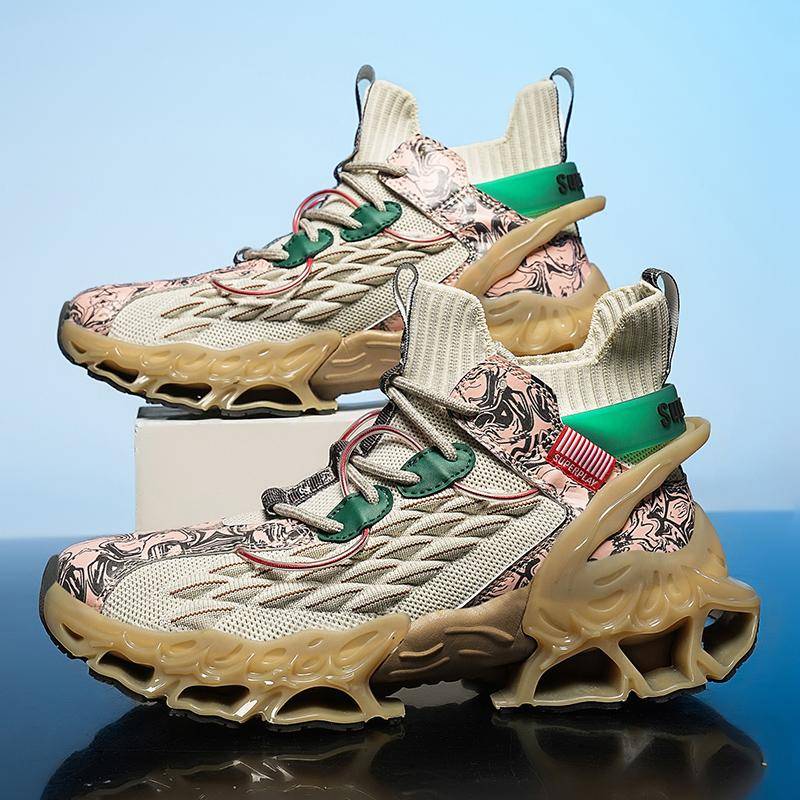 High Street Schuhe Herren Bequeme Blade Sneakers Stoßdämpfung High-Top-Socken Sportschuhe Markendesign Wanderschuhe Herrenschuhe 46 von Joom DACH